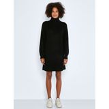 Tricot Jurk - Zwart - Zachte Stof - Hoge Hals - Lange Mouwen