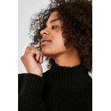 Tricot Jurk - Zwart - Zachte Stof - Hoge Hals - Lange Mouwen