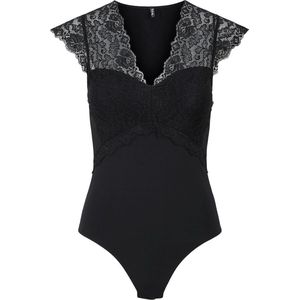 Bodystocking - Black - Kant - V-hals - Elastisch