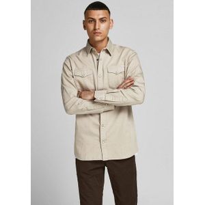 Slim hemd in jeans Jjesheridan JACK & JONES. Katoen materiaal. Maten S. Beige kleur