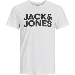 JACK & JONES - T-shirt - Wit - 100% Katoen - Korte Mouwen - Ronde Hals
