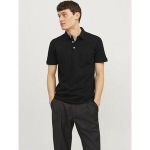 JACK & JONES - Polo - Zwart - Katoen - Korte Mouwen