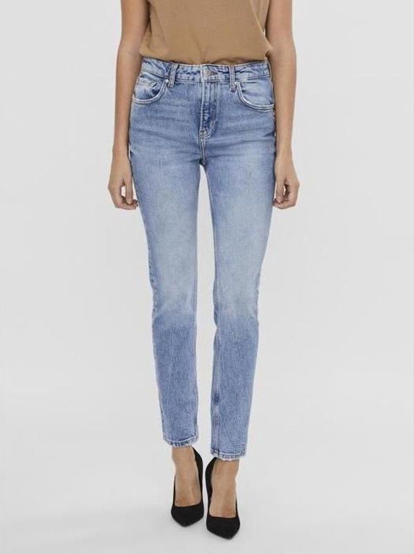 Vero Moda - Tracy Hr Regular Straight - Spijkerbroek - Hoge Taille - Zacht Katoenmix