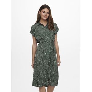 ONLY Blousejurk met Ceintuur ONLHANNOVER Groen/Zwart/Gebroken Wit