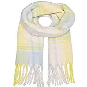 Only Onlsunny Life Checked Scarf damessjaal, ECRU