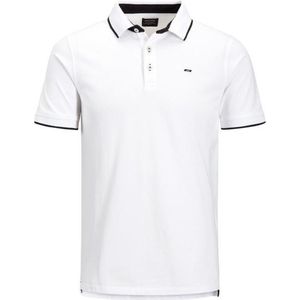 JACK & JONES PLUS SIZE Slim Fit Polo JJEPAULOS Plus Size met Contrastbies White