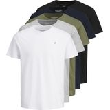 Jack Jones Heren T-Shirt JORJXJ 5er PACK regular fit Veelkleurig XS Ronde Hals Volwassenen