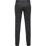Only & Sons - Chino Broek - Zwart Dessin - Viscose/Polyester/Elastaan