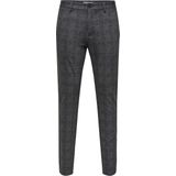 Only & Sons - Chino Broek - Zwart Dessin - Viscose/Polyester/Elastaan