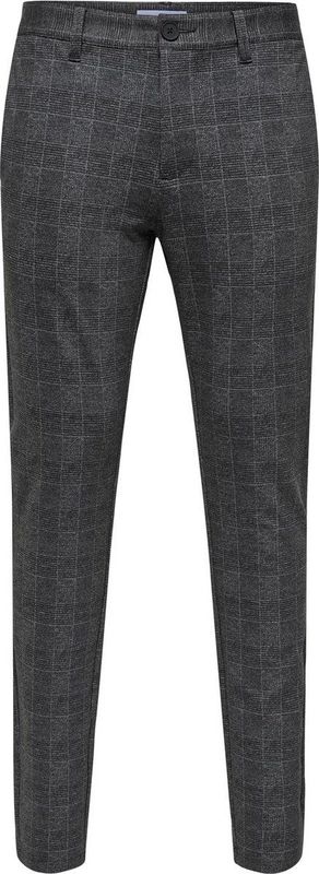 Only & Sons - Chino Broek - Zwart Dessin - Viscose/Polyester/Elastaan