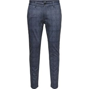 Chino Broek - Dress Blues - Riemlussen - Steekzakken - 1-knoopsmodel
