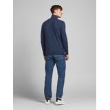 Jack & Jones Jjeemil gebreide trui voor heren met halve ritssluiting, lichtblauw