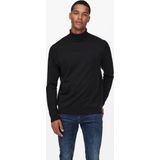 Heren - Fijn Gebreide Trui - Col - Antraciet - 100% Katoen