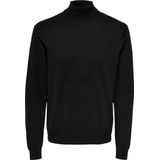 Heren - Fijn Gebreide Trui - Col - Antraciet - 100% Katoen