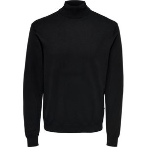 Heren - Fijn Gebreide Trui - Col - Antraciet - 100% Katoen