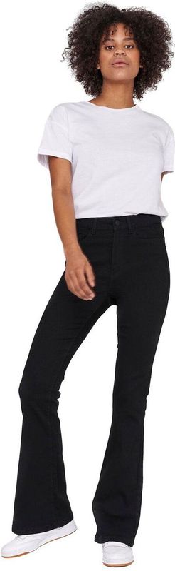 Jeans - Hoge Taille - Uitlopend - Rekbaar - Zwart - Katoenmix