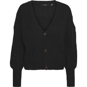 Vest - V-Hals - Lange Mouwen - Ballonmouwen - Knoopsluiting - Regular Fit