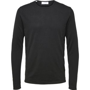 Selected Homme - Ronde Hals - Gebreide Trui - Zwart - Katoen/Lyocell