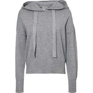 Noisy May - Nmship L/s Hoodie Knit Bg Noos - Medium Grey Melange - Dames