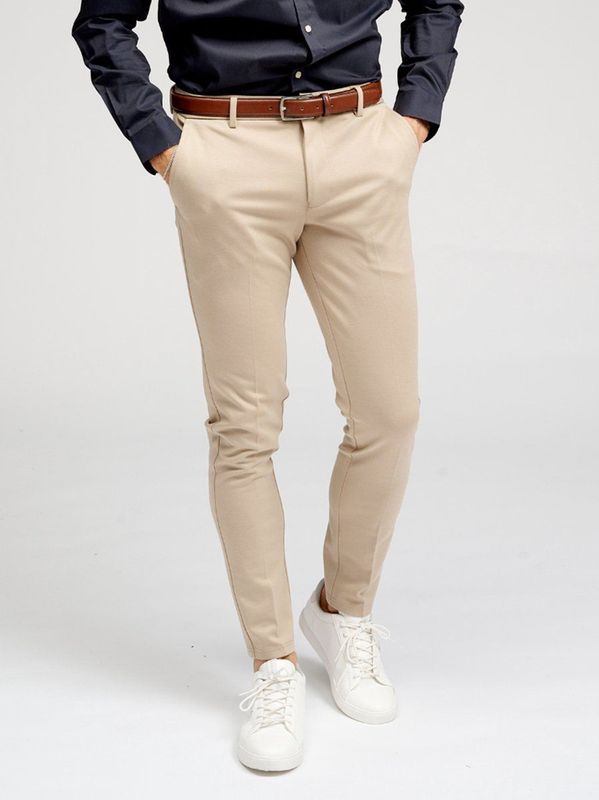 TeeShoppen - Performance Pants™ - Broeken - Khaki - Slim Fit