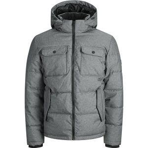 JACK&JONES - JJRONALD - Puffer Jas - Zwart - Hoog Opgezette Kraag, Capuchon, Klepzakken