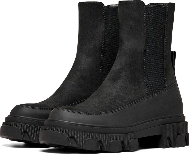 ONLTOLA - Enkellaarsjes - Zwart - Polyurethaan - Plateauzool