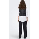 Kunstleder - Vest - Zwart - Volledig Gevoerd - Asymmetrische Rits