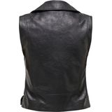 Kunstleder - Vest - Zwart - Volledig Gevoerd - Asymmetrische Rits