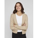 Vila - Vest - Zand - Gebreid - 50% Viscose, 27% Nylon, 23% Polyester