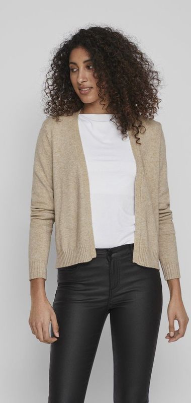 Vila - Vest - Zand - Gebreid - 50% Viscose, 27% Nylon, 23% Polyester