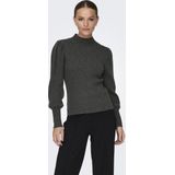 Only - ONLKATIA - Pullover - Dark Grey Melange - Hoog Gesloten Hals