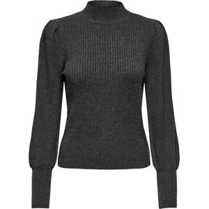 Only - ONLKATIA - Pullover - Dark Grey Melange - Hoog Gesloten Hals