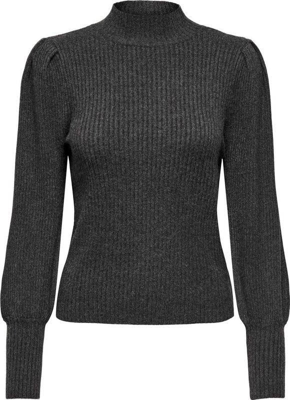 Only - ONLKATIA - Pullover - Dark Grey Melange - Hoog Gesloten Hals