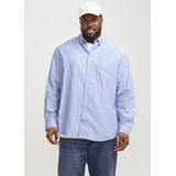 Jack & Jones - JJEOXFORD - Effen Overhemd - Blauw - Lange Mouw - Grote Maten