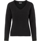 Pieces - Ellen - Pullover - V-hals - Zwart - Gerecycled Polyester