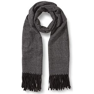 ONLY Dames Onlsoft Life Melange Geweven Scarf Cc Sjaal, Zwart/Detail:+ WHITE, One Size