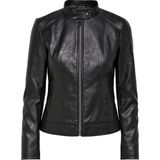 JDY Jdyemily Otw Noos Kunstleren jas voor dames, zwart.