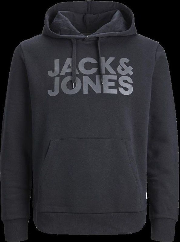 Heren - Hoodie - Zwart - Katoen/Polyester - Logo op Borst