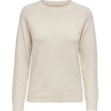 VERO MODA Trui V-hals Lange mouw Gebreide Sweater VMCREWLEFILE, Colour:Beige, Size:XS