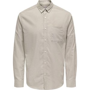 ONLY & SONS - ONSALVARO Slim Fit - Overhemd - Chinchilla - Katoen