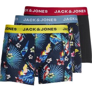Jack & Jones - Jacflower Bird Trunks - Boxershorts - Blauw en Zwart - 3-Pack