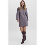 Vero Moda - VMNANCY LS FUNNELNECK DRESS GA NOOS - Gebreide Jurk - Medium Grey Melange
