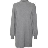 Vero Moda - VMNANCY LS FUNNELNECK DRESS GA NOOS - Gebreide Jurk - Medium Grey Melange