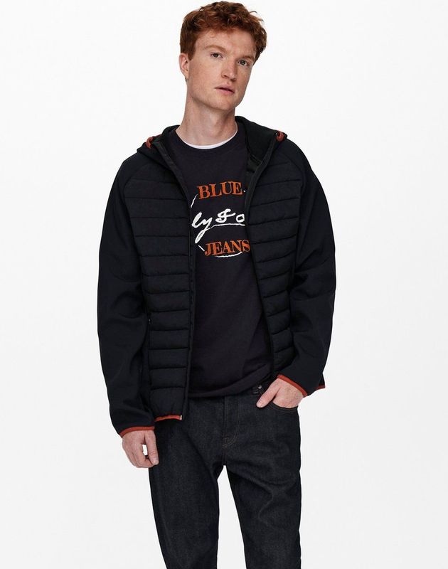 ONLY & SONS - ONSANDREW SOFTSHELL JACKET - Heren Jas - Zwart - Gequilte Stof