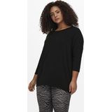 ONLY CARMAKOMA - Blousetop - Zwart - Jersey - O-hals - Loose Fit