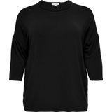 ONLY CARMAKOMA - Blousetop - Zwart - Jersey - O-hals - Loose Fit