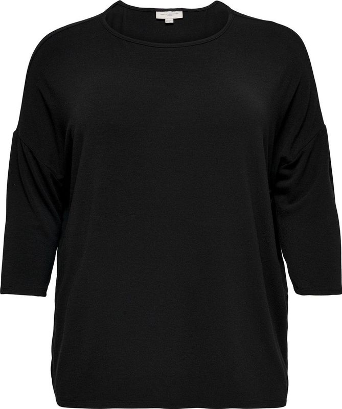 ONLY CARMAKOMA - Blousetop - Zwart - Jersey - O-hals - Loose Fit