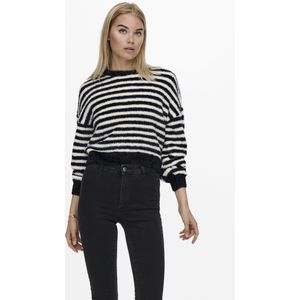 Only - Zwarte Gestreepte Trui - Longsleeve - 30% Acryl - 70% Nylon