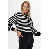 Only - Zwarte Gestreepte Trui - Longsleeve - 30% Acryl - 70% Nylon