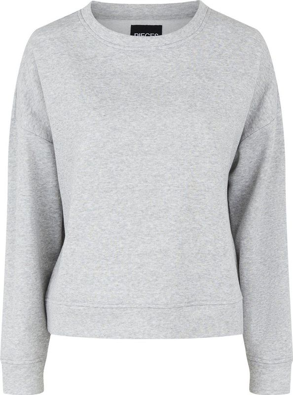 Light Grey Melange - Sweater - Casual Fit - Lange Mouwen - Ronde Hals